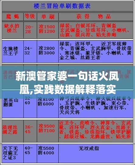 新澳管家婆一句话火凤凰,实践数据解释落实_探险版GM.1.802